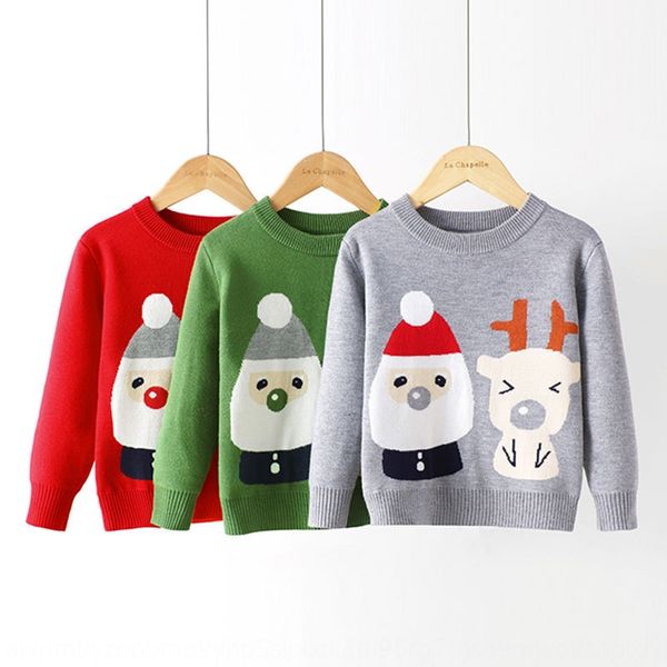 

ad5gu christmas sweater 2019 autumn and winter korean style children's pullover men's and women's pullover knitwear bottoming, Blue