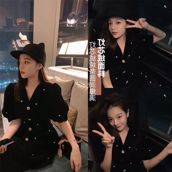 

i8tpe 2019 новый черный вельветовый костюм женский пузырь рукав v-образным вырезом кардиган топ высокой талии юбки aline aline dress wick ку, Gray