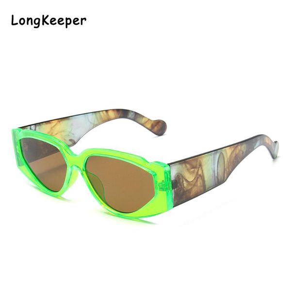 

vintage clear green cat eye sunglasses women 2020 fashion brand design travel multicolor sun glasses men hip hop shades oculos, White;black