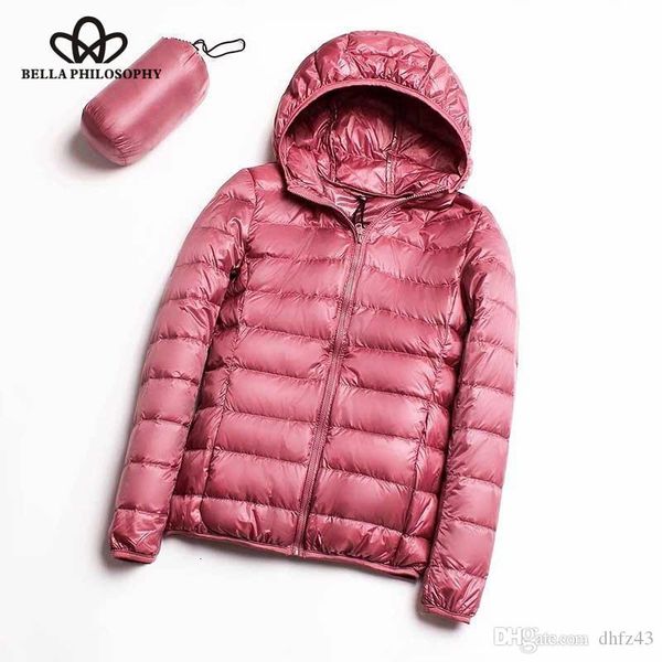 

wonder 2019 new down jacket women 95% duck down coat ultra light warm female solid portable stand collar jacket winter outwearsmx190924, Black