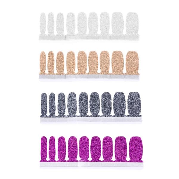 

4pcs pure color nail art stickers fake nail tip decals stickers manicure decoration pieces for women girls (golden, si, Red;gold