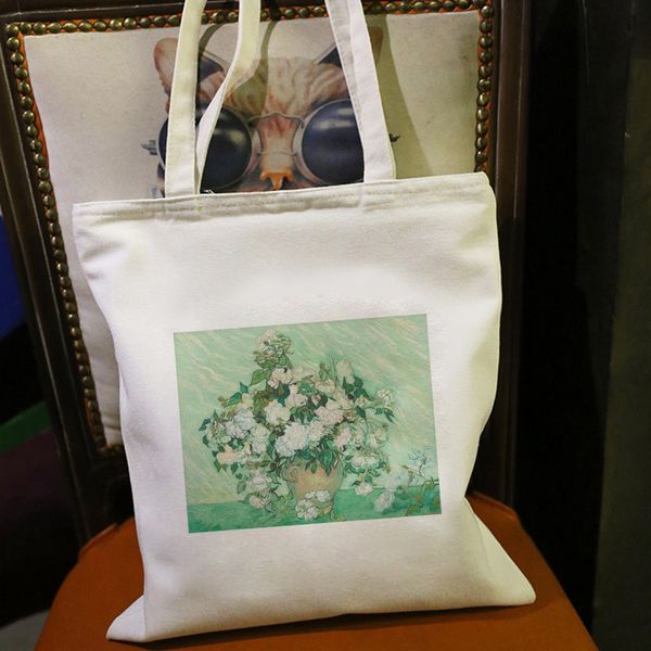 

картина масла и элегантный букет printing новых женщины сумка harajuku elegant плечо холст сумка ulzzang повседневная сумка wild