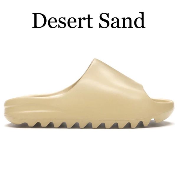 

2020 kanye slippers desert sand men and women earth brown slide bone slide resin foam runner white pink black trainer slipper 36-45