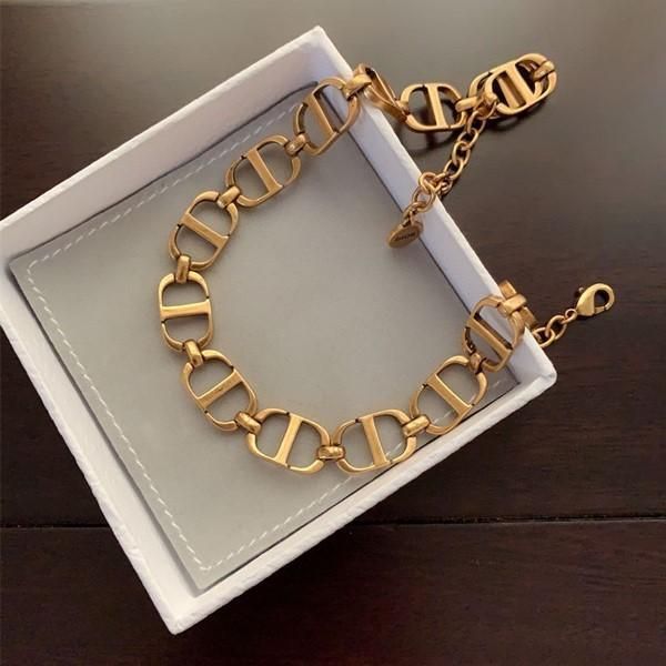 

selling retro minimalist alphabet jewelry fashion trend female necklace woman bracelet, Silver