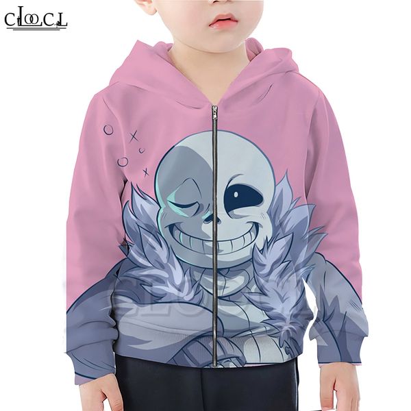 

cloocl games undertale sans cute zipper hoodie boy girl 3d print funny baby hooded sweatshirt fashion selling pullovers, Blue
