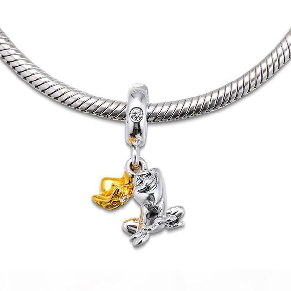 

2019 оригинал 925 ювелирных изделий стерлингового серебра frog prince charm подходит европейский pandora браслеты ожерелье для женщин, Bronze;silver