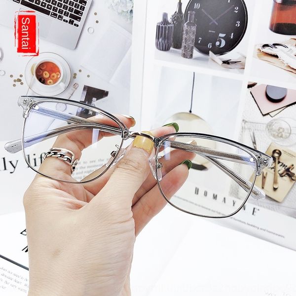 

2020 new tr90 anti-blu-ray ultra-light eyebrow 2020 new 1529 frame men's ins web celebrity transparent frame women 1529, Silver