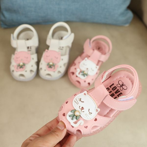 

baby 2020 new cute cartoon toddler sandals children's children's shoes girls' princess shoes soft bottom baotou sandals, Black;red