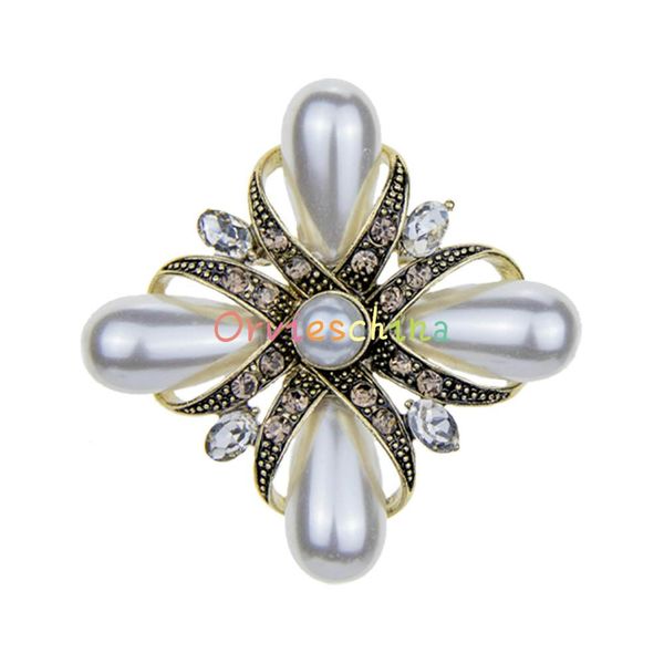 

2020 designer brooch new retro small fragrant style ladies cross baroque pearl, Gray