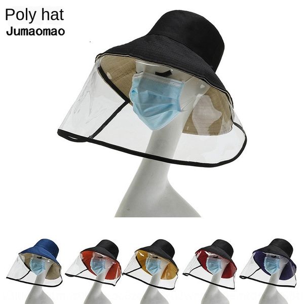 

fisherman bucket bucket hat sun hat epidemic anti-splash anti-fly foam eye protection large eaves isolation mask korean casual, Blue;gray