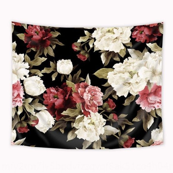 

wall decoration pastoral style tablecloth tapestry flower tapestry plant flower home hanging painting, Blue;gray