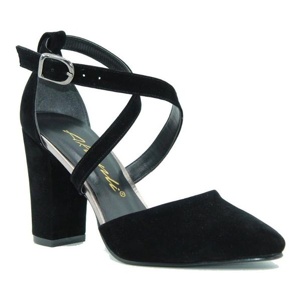 

aktenli women heels shoes 41208 black suede aktenli