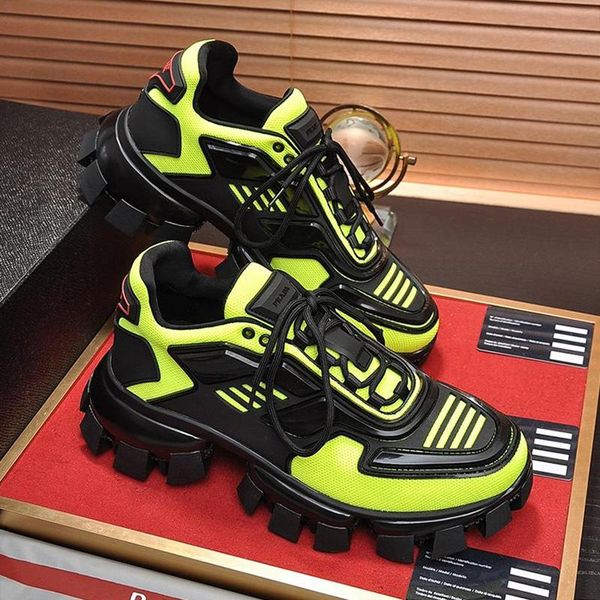 

mens shoes outdoor walking cloudbust thunder knit sneakers vintage luxury plus size lace-up shoes scarpe sportive da uomo, Black