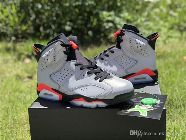 

2019 air authentic 6 jsp reflections of a champion 3m reflective infrared retro reflect silver black men basketball shoes ci4072-001