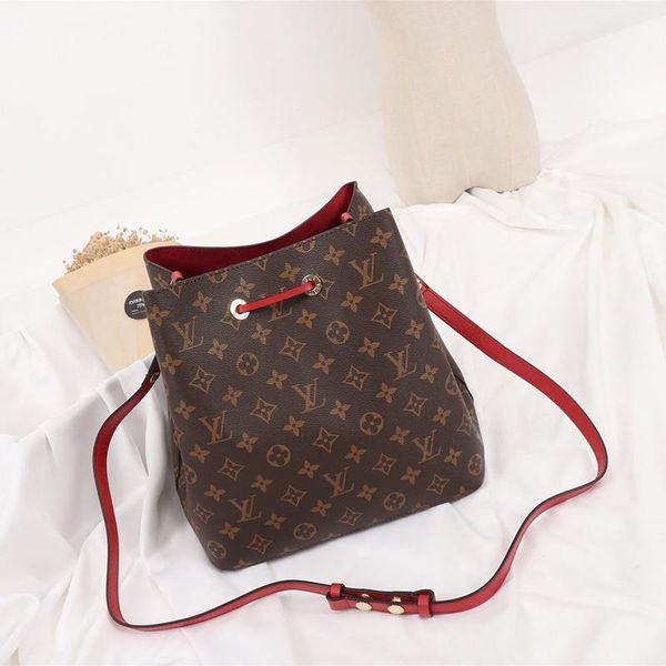 

vintage fashion design women bags leather bucket bag handbag drawstring shoulder bag messenger crossbody bags fast delivery
