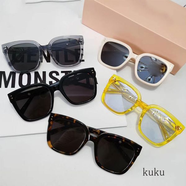 

2020 new gentle kuku design sunglasse women men acetate polarized square sun glasses uv400 with original box, White;black