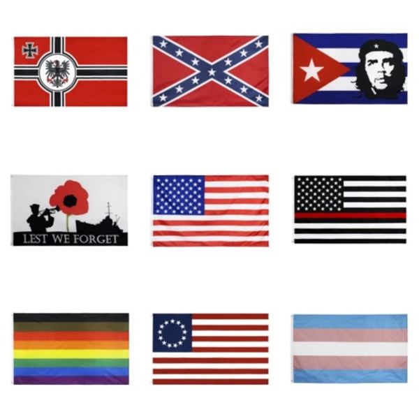 

90*150cm embroidered usa flag banner outdoor stars stripes brass grommets banner 3*5 feet american decor flags ffa4259#554