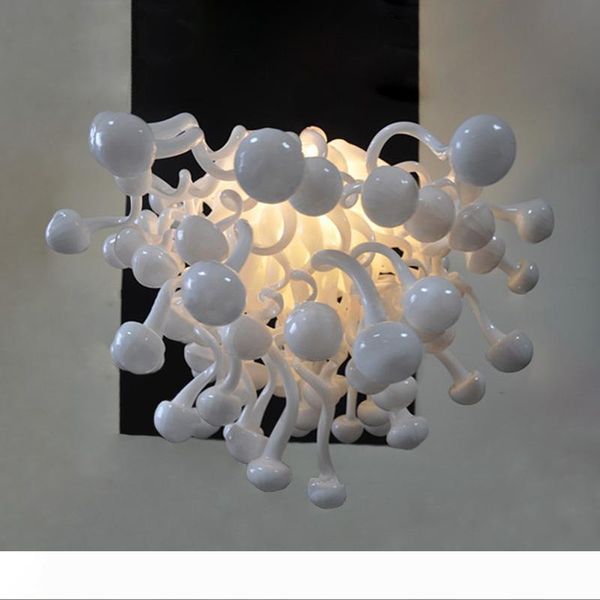 

wholesale murano glass chandelier hanging light frosted white glass mushroom pendant lighting handmade blown glass italian chandeliers