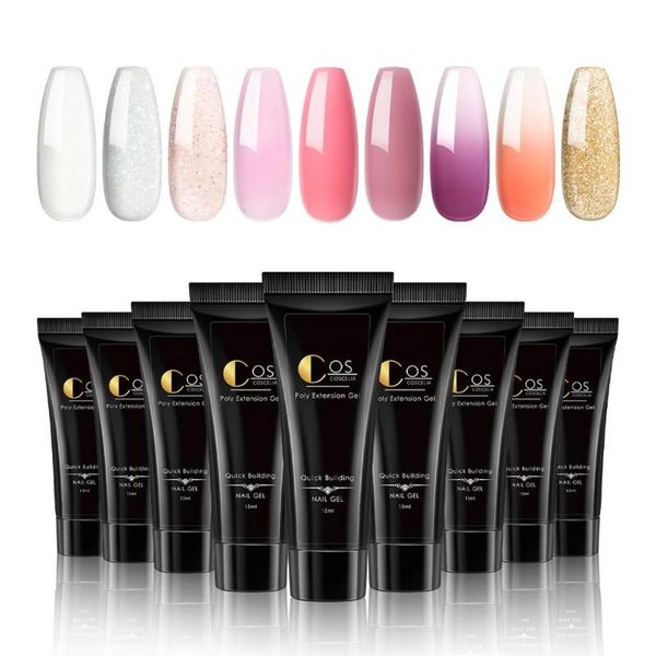 

coscelia 15ml nail poly extension gel set builder acrylic nails art gel soak off nail extension slip solution kit
