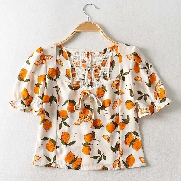 

wind top бабочка бабочка 2020 новый задний эластичный тонкий квадратный воротник цветочный короткий рукав похудение лук топ для женщин, White