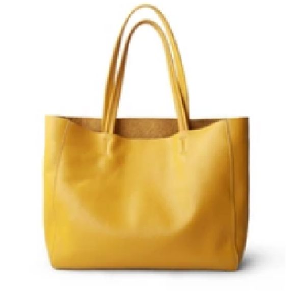 

caker women large big genuine leather handbag lemon yellow bags ladies travel bags