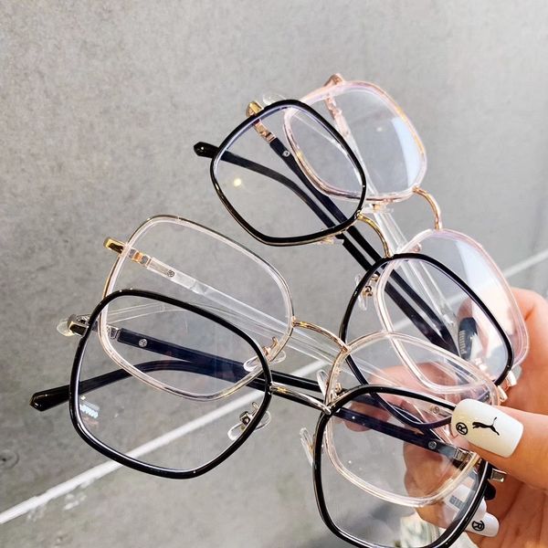 

new d home fashion anti blue light plain tr90 decorative frame stylish square computer computer glasses glasses frame, Silver