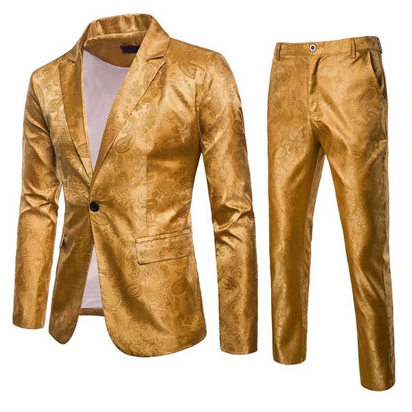 

entertainment 2 pieces set for raree show men sequined suit casual uniform men gold men's suit two pieces high quality, White;black