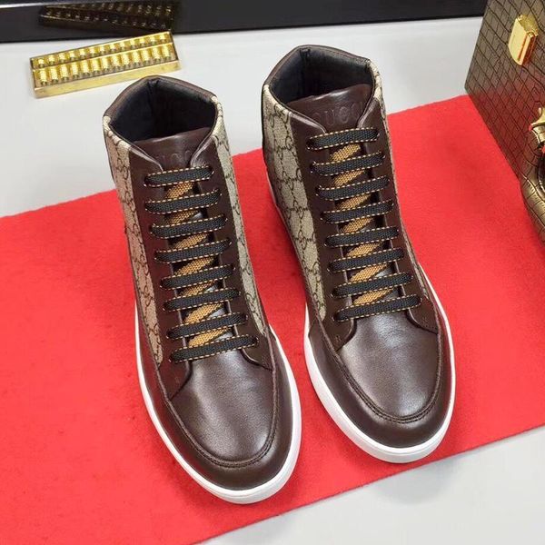 

comfortable men 's high sneaker luxury mens shoes outdoor walking footwears lace -up vintage style men shoes chunky s, Black