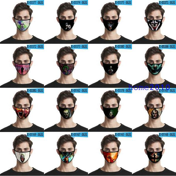 

joker 3d printing designer face mask women mens face mask 3d printed masks costumes for halloween cosplay joker 3d joker printing tedif, Black