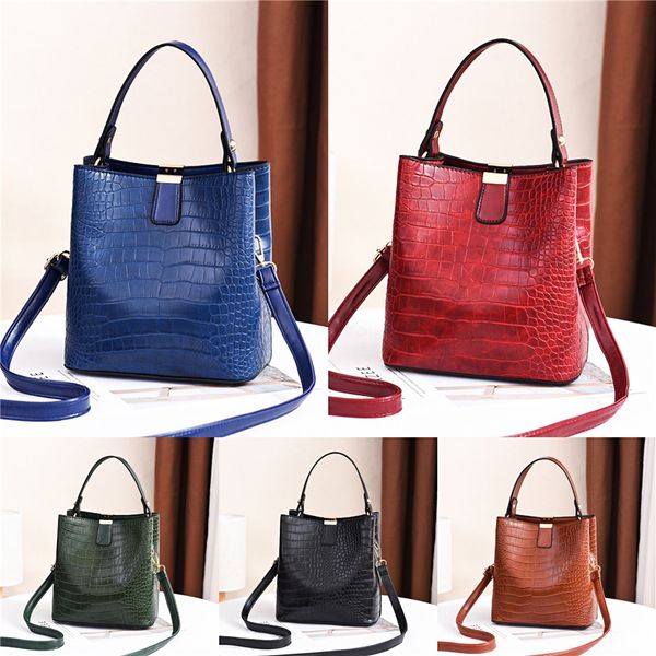 

fashion small crossbody bag for women 2020 quality leather bucket bag stone pattern large capacity ladies handbag shoulder#793