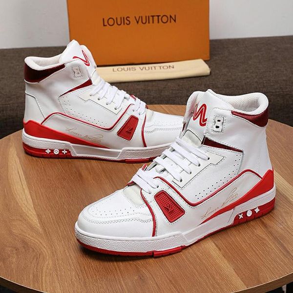 

luxury men shoes boots trainers fashion with origin box outdoor trendy trainer sneaker mid -mens boots shoes casual luxury, Black