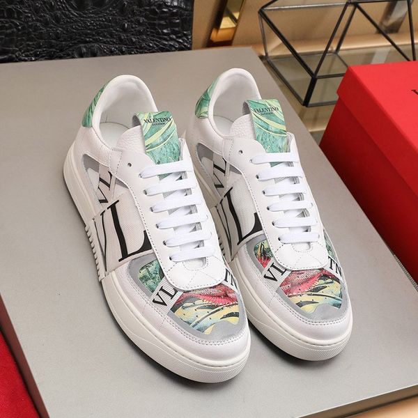 

2020 c27 mens classic casual shoes leather lace-up fashion luxury designer shoes handsome mens sneakers original box, Black