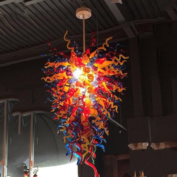 

modern hand blown glass chandelier lighting multi colored 48 inches pendant light foyer loft dome lights modern led chandelier lustre-l