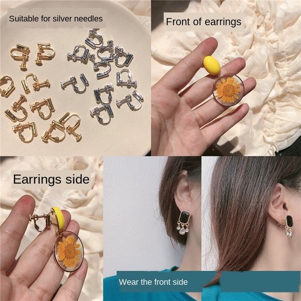 

clip ~ -hole baby's blessing is coming. do diy converter converter not need hole ear needle diy ear clip, Silver