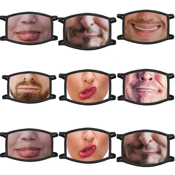 

смешные half face mask barbijo 3d печатные маски костюмы для хэллоуина косплей смешные половина большого размера моды новой зеландии завода, Black