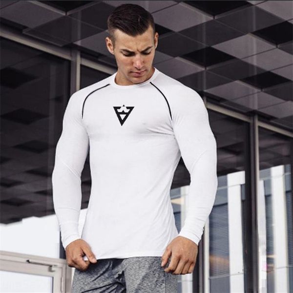 

muscle shirt milk silk brothers skinny fitness clothes men's gym sports training stretch base shirt milk silk stitching long sleeve, Black