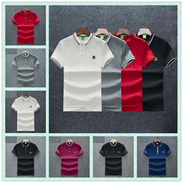 

20ss new men's printed shirts 100% cotton short sleeve camisas stand medusa polo shirts male shirt men's designer polos shirt m-3x, White;black