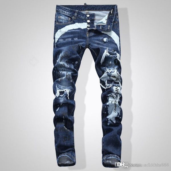 

2020 мђжки дизайнеѬки джин мђжкой одежд джина плайинга denim молни накла, Blue