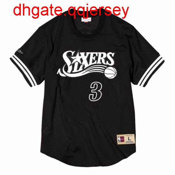 

mens mitchell & ness mesh name & number crew neck allen iverson throwbacks vest stitched basketball jerseys, Gray