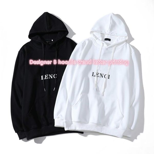 

new fashion hoodie men's sweater autumn winter casual letter printing women's hoodie size s-2xl black white