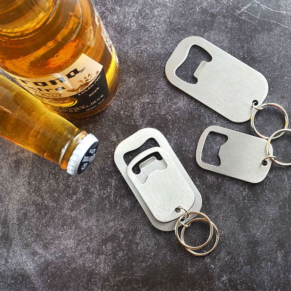 

dropshipping creative stainless steel bottle opener simple and stylish soda drink jam bottle opener key chain beer bottle opener t5203