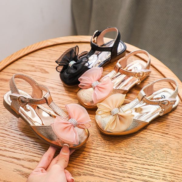 

3hkuv girls' baotou sandals 2020 new girls' western sandals children's style high-heeled princess shoes children's soft, Black;red