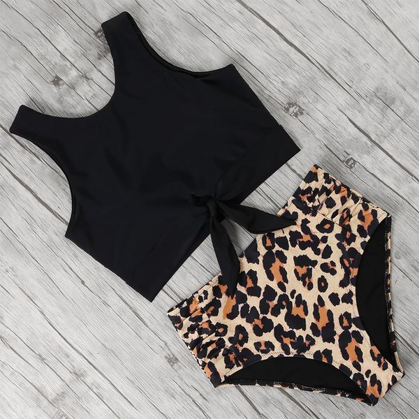 

swimwear women leopard high waist bikini ruffle floral swimsuit women bikini push up plus size swimwear striped bathing suit, White;black