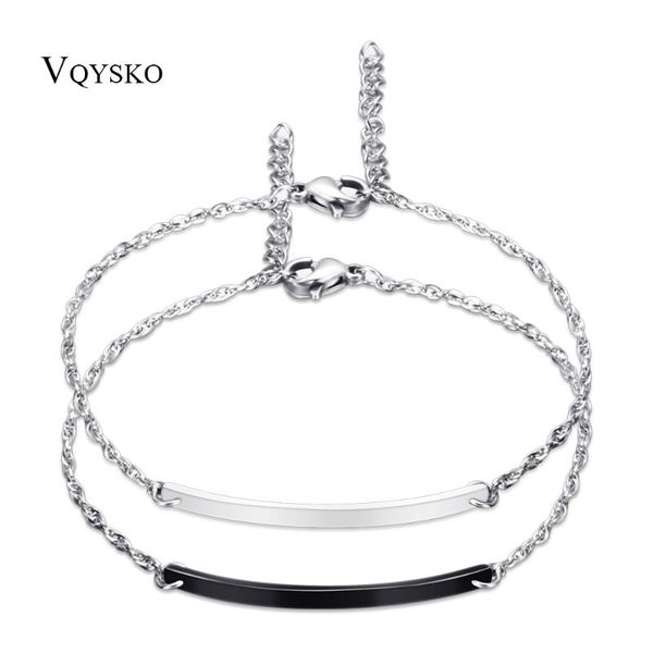 

new elegant stainless steel bracelet for women heahlty material white ceramic charm bracelet lovers couples jewelry, Black