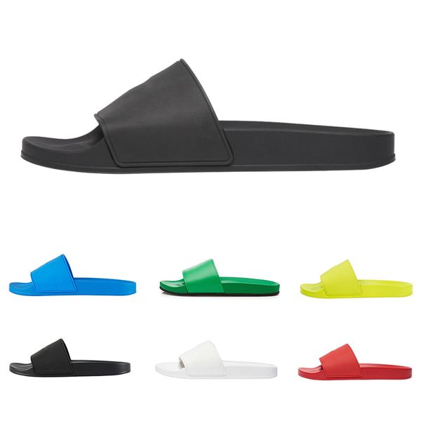 

speed trainer paris pool slide black fluo green mens luxury designer slippers triple s beach women men slides slipper sandal sandals