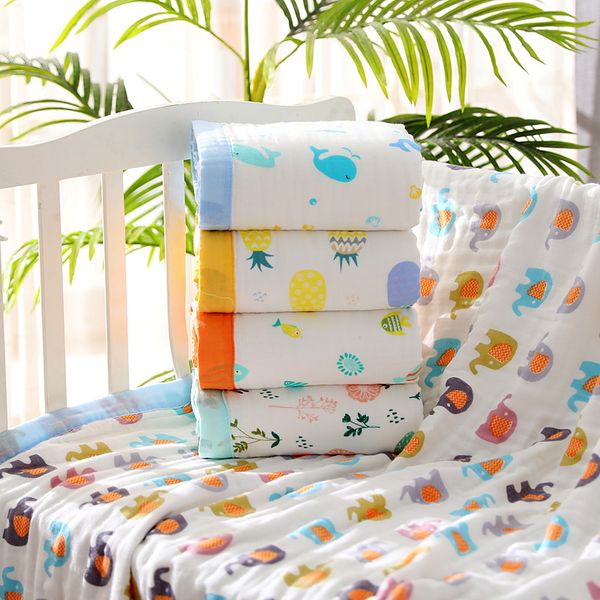 

blankets & swaddling 120*150cm born muslin baby blanket 6 layers cotton gauze bath towel kids toddler stroller bedding