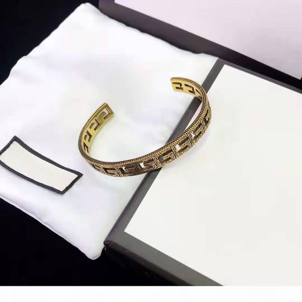 

g новый ретро hollow письмо дизайнер открытие браслет luxury дизайнер ювелирных изделий женщин браслетов, White