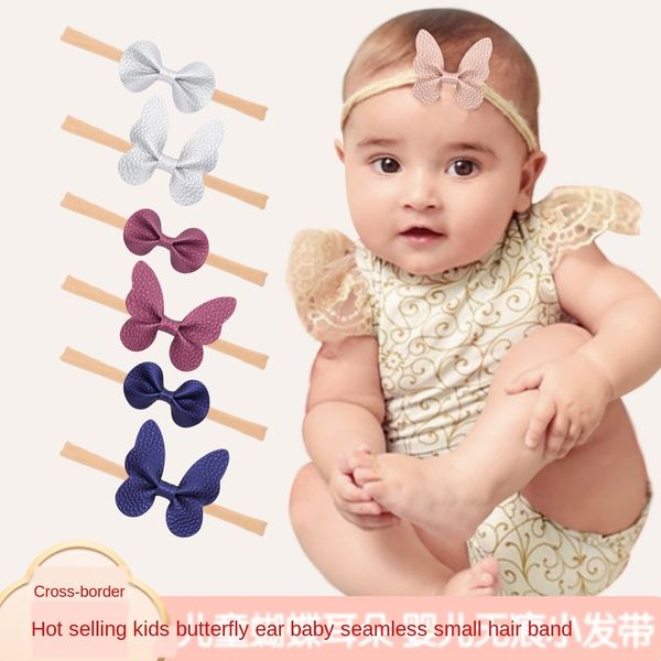 

личите зерно бабочки уха 12 200616 ребенка полоса полосы бесследового нейлона волос бабочек волос эластичный головной ремень, Slivery;white