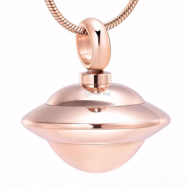 

cremation jewelry spaceship shape memorial urn necklace for human&pet ashes holder stainless steel keepsake jewelry for pendant, Silver