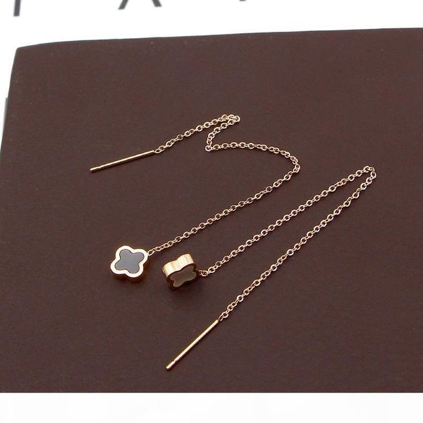 

e japanese and korean black and white double -sided shell mini earrings rose gold earrings female korean fashion titanium steel earring, Silver